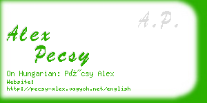 alex pecsy business card